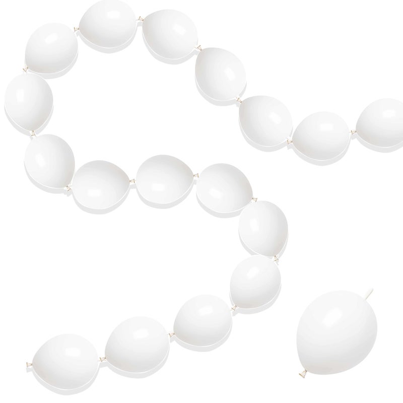 JINUPHION 100 Pcs Quick Link Balloons White 6 inch  Latex Linking Balloons for Balloon Wall/Balloon Arches/Balloon Chains  Birthday Party Wedding Anniversary Graduation Arch Party Decor (white) - Image 1